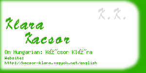 klara kacsor business card